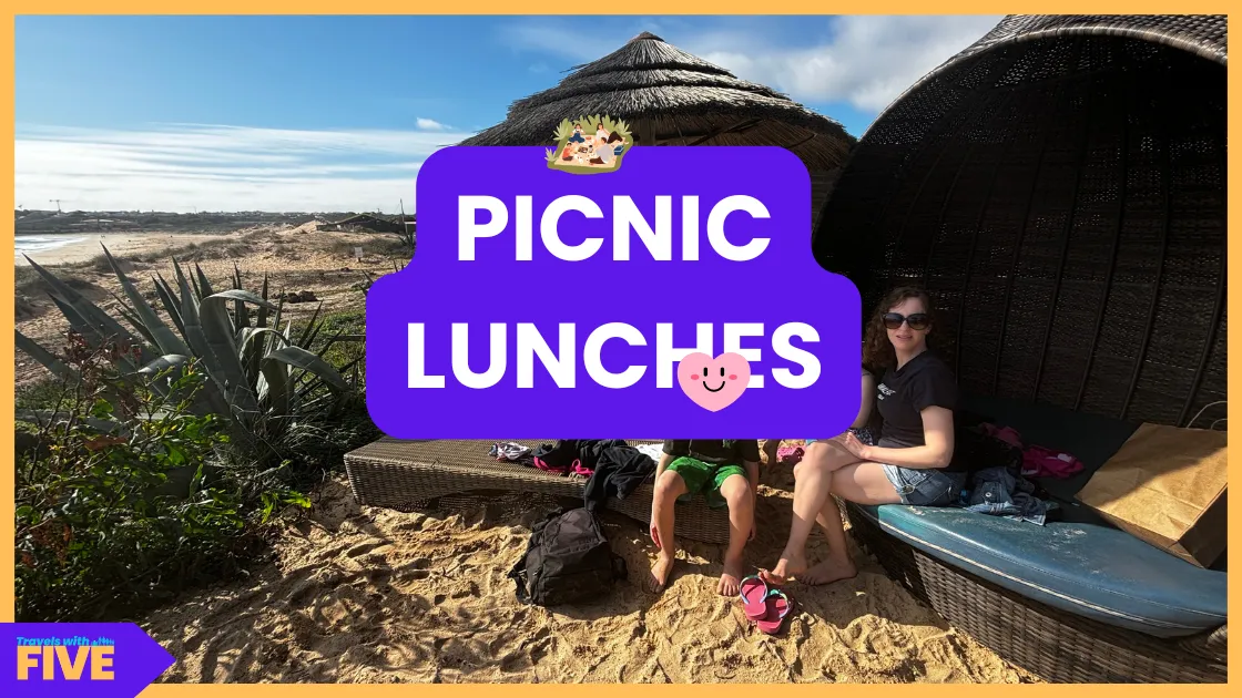 A picnic lunch in a beachside booth at Martinhal Sagres
