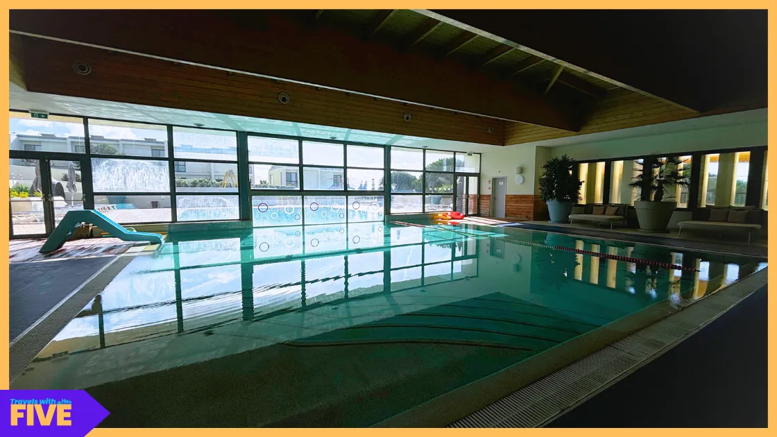 The indoor pool was a welcome place to spend our afternoons relaxing and playing