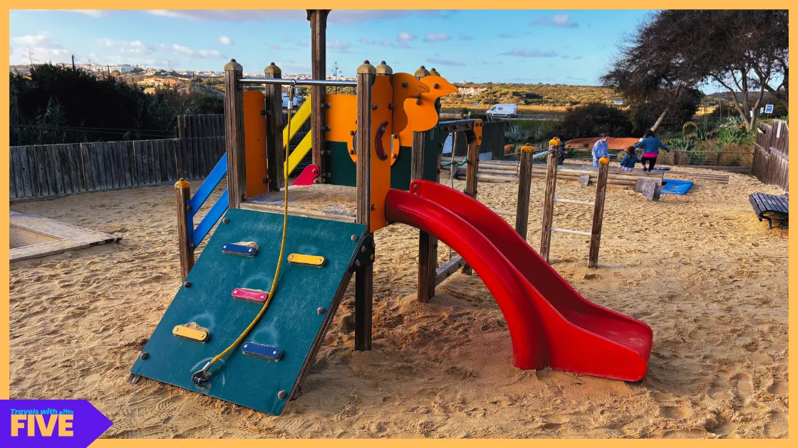 This play park is right next to the restaurant overlooking the sea 😍